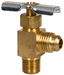 Eaton Needle Valve: Straight, 1/4" Pipe, FNPTF x MNPTF End, Brass Body - 6825