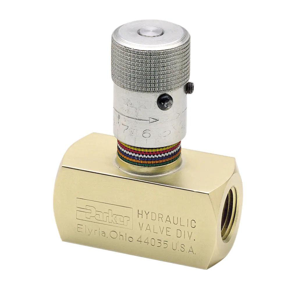 Eaton Needle Valve: Straight, 1/4" Pipe, FNPTF x MNPTF End, Brass Body - 6825