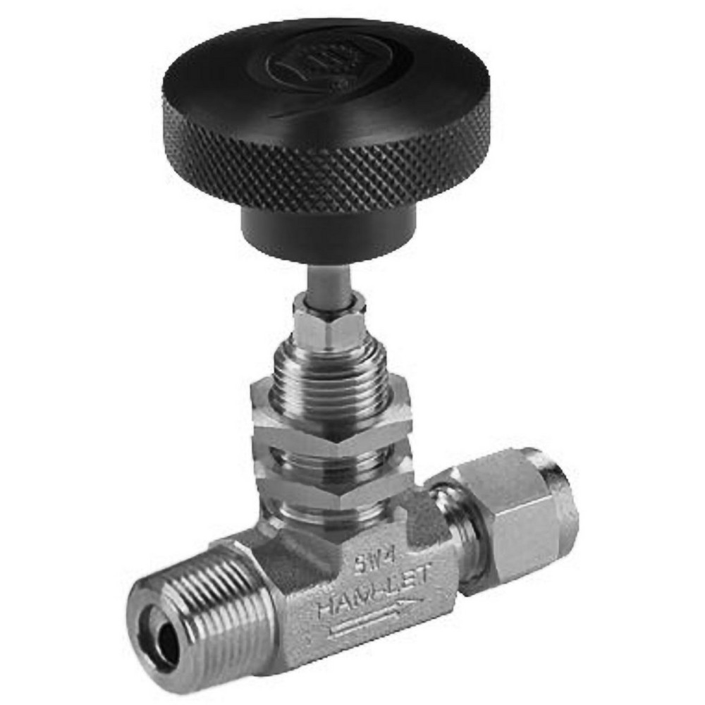 Eaton Needle Valve: Straight, 1/4" Pipe, FNPTF x MNPTF End, Brass Body - 6825