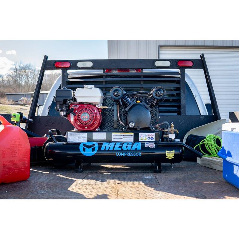 Mega Compressor 10 Gal. 5.5 HP 150 PSI Portable Wheelbarrow Gas Air Compressor - MP-5510G