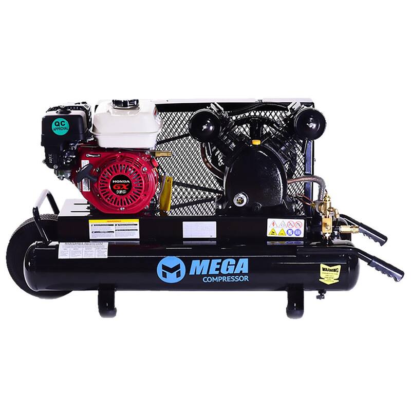 Mega Compressor 10 Gal. 5.5 HP 150 PSI Portable Wheelbarrow Gas Air Compressor - MP-5510G