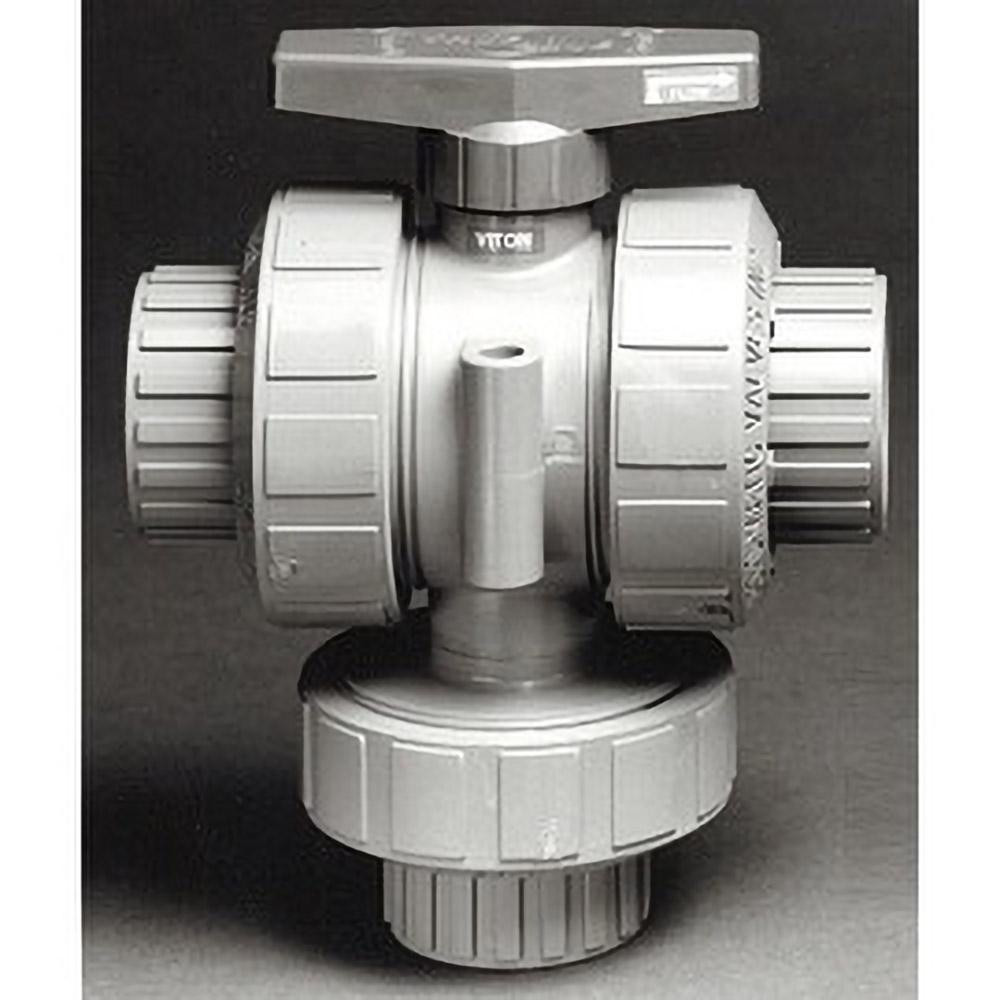 Plast-O-Matic True Union Manual Ball Valve: 2" Pipe, Full Port - TMBV200EPT-CP