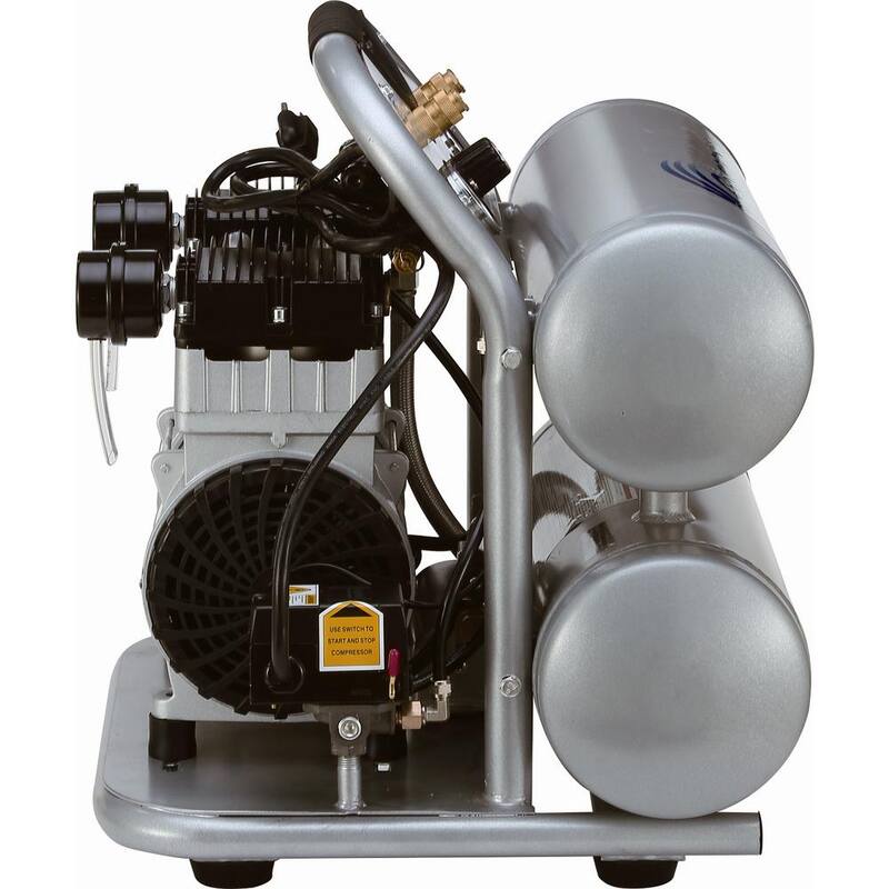 California Air Tools 4620AC-22060 Ultra Quiet and Oil-Free 2.0 Hp, 4.0 Gal. Aluminum Twin Tank Electric Portable Air Compress - 4620AC-22060