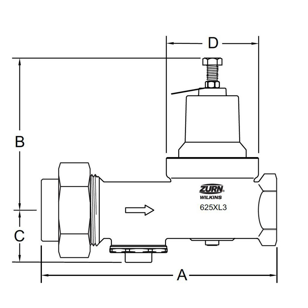 Zurn Pressure Reducing Valves: Pipe Size: 1; End Connection: Solder x FNPT; Body Material: Bronze - 1-625XL3C