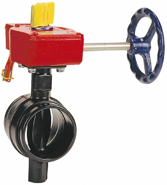 NIBCO Manual Grooved Butterfly Valve: 8" Pipe, Gear Handle - NLK690L
