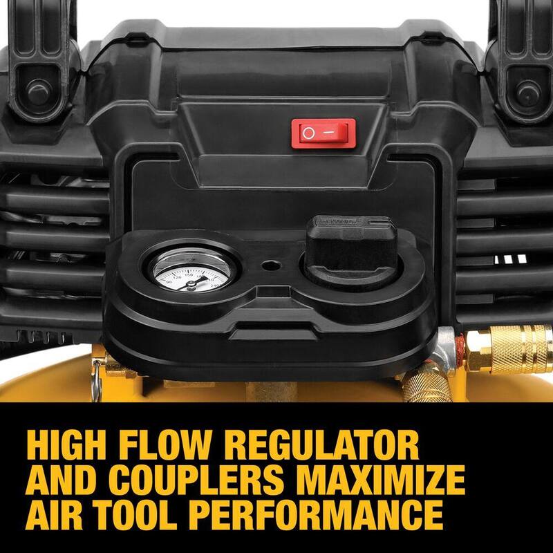 DEWALT 6 Gal. 165 PSI Electric Pancake Air Compressor with 18-Gauge Pneumatic 2 in. Brad Nailer & 50 ft. x 1/4 in. Air Hose - DWFP55126W23450