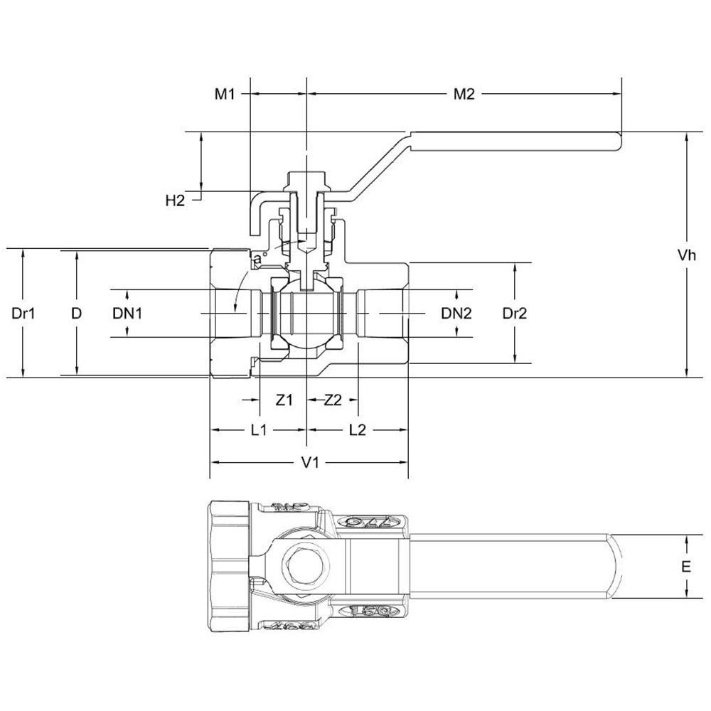 Apollo® Manual Ball Valve: 2" Pipe, Full Port, Carbon Steel - 7214827A