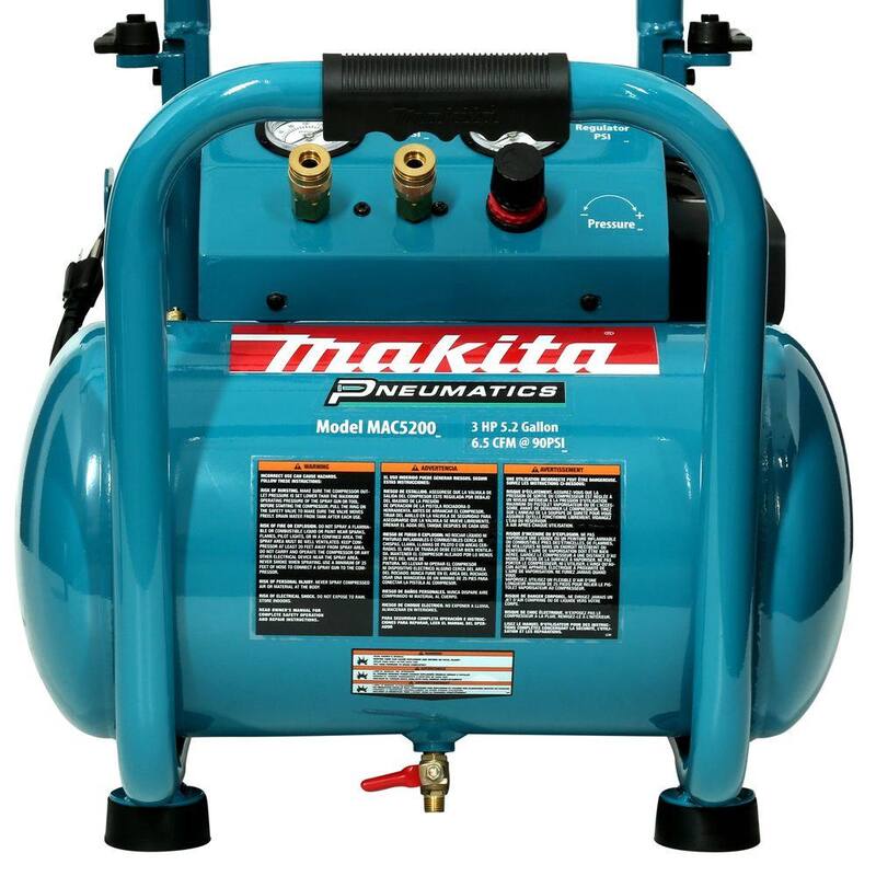 Makita 5.2 Gal. 3.0 HP Electric Single Tank Air Compressor with 3-1/2 in. 21-Degree Pneumatic Full Round Framing Nailer - MAC5200-AN924