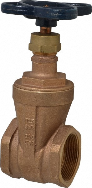 Legend Valve Gate Valve: Non-Rising Stem, 1-1/4" Pipe, Threaded, Bronze - 104-506