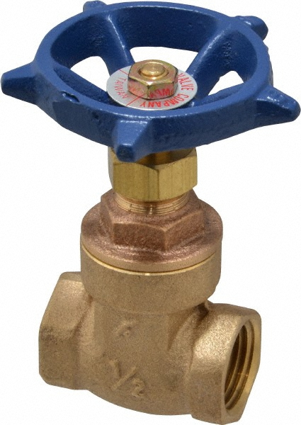 Legend Valve Gate Valve: Non-Rising Stem, 1-1/4" Pipe, Threaded, Bronze - 104-506