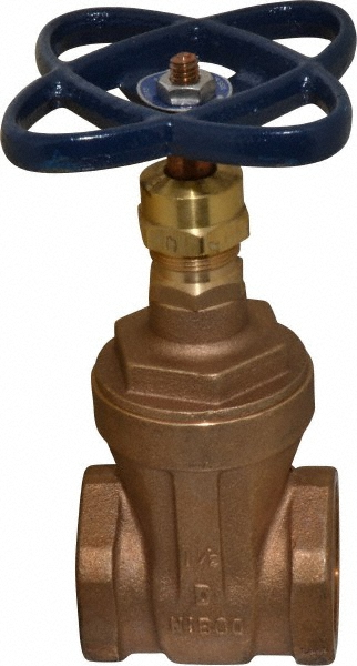 Legend Valve Gate Valve: Non-Rising Stem, 1-1/4" Pipe, Threaded, Bronze - 104-506