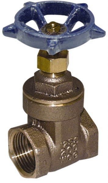 Legend Valve Gate Valve: Non-Rising Stem, 1-1/4" Pipe, Threaded, Bronze - 104-506