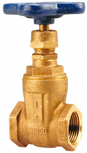 Legend Valve Gate Valve: Non-Rising Stem, 1-1/4" Pipe, Threaded, Bronze - 104-506