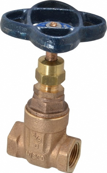 Legend Valve Gate Valve: Non-Rising Stem, 1-1/4" Pipe, Threaded, Bronze - 104-506