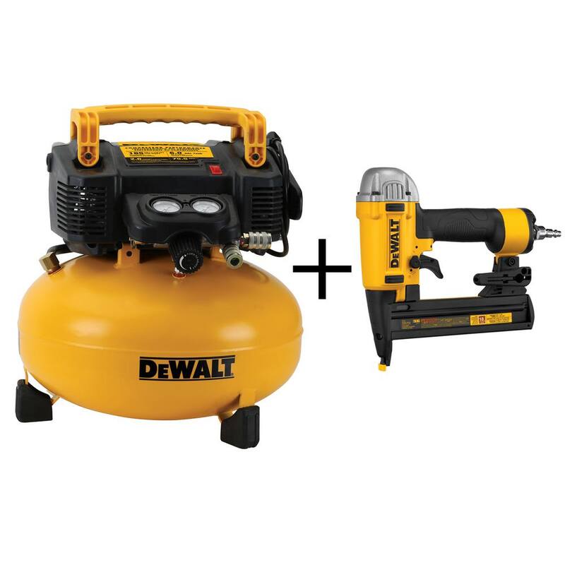 DEWALT 6 Gal. 165 PSI Portable Electric Air Compressor and 18-Gauge Pneumatic 1/4 in. Crown Stapler - DWFP55126wcs
