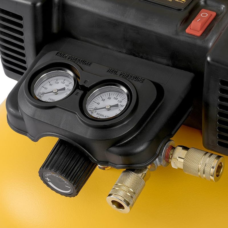 DEWALT 6 Gal. 165 PSI Portable Electric Air Compressor and 18-Gauge Pneumatic 1/4 in. Crown Stapler - DWFP55126wcs