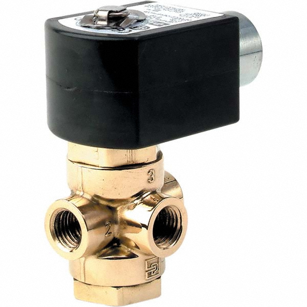 Parker Solenoid Valve: 3-Way, 1/4" Port - 04F30C2204AAF4C05