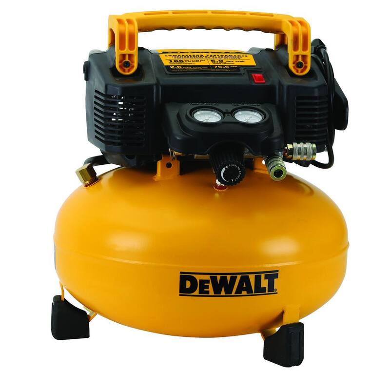 DEWALT 6 Gal. 165 PSI Electric Pancake Air Compressor and 1/4 in. x 3/8 in. Drive Chrome Mechanics Tool Set (108 Piece) - DWFP55126W3801