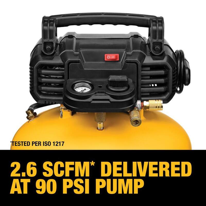 DEWALT 6 Gal. 165 PSI Electric Pancake Air Compressor and 1/4 in. x 3/8 in. Drive Chrome Mechanics Tool Set (108 Piece) - DWFP55126W3801