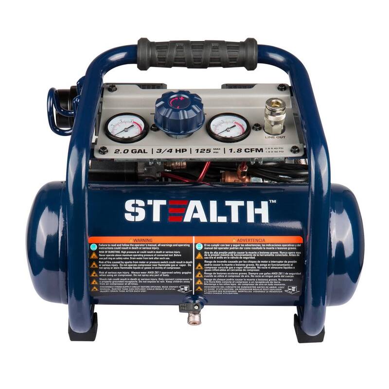 Stealth 2 Gal. 125 PSI Portable Electric Quiet Air Compressor - SAQ-1234