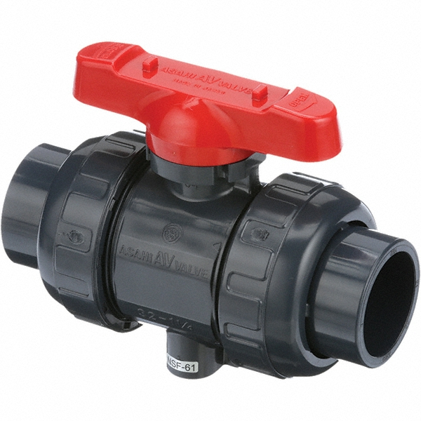 Asahi True Union Manual Ball Valve: 1/2" Pipe, Full Port - 1605005