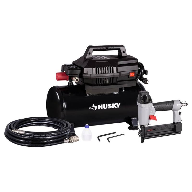 Husky 4 Gallon 175 PSI Electric Hot Dog Air Compressor Combo Kit - 0200442A