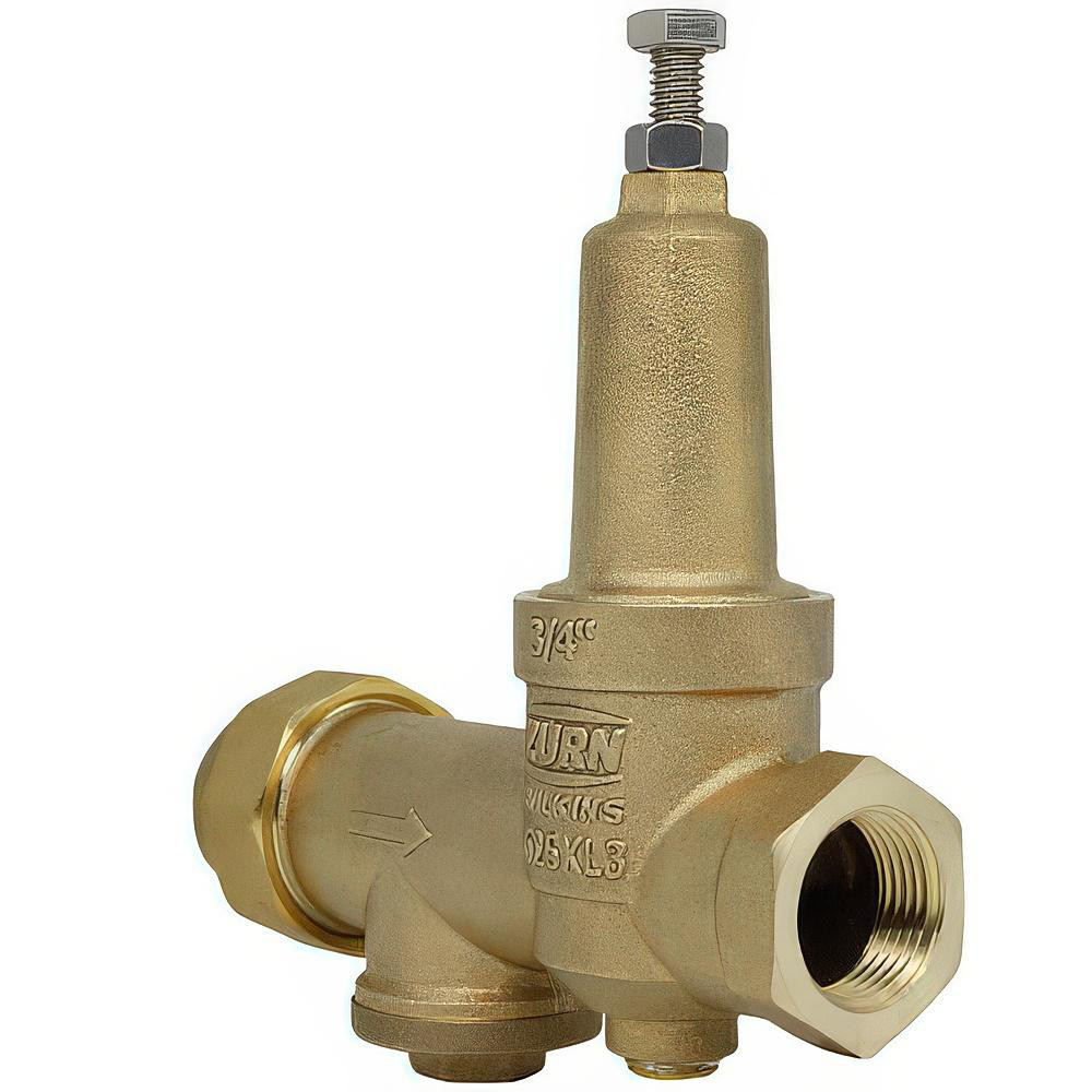 Zurn Pressure Reducing Valves: Pipe Size: 0.75; End Connection: FNPT x FNPT; Body Material: Bronze - 34-625XL3
