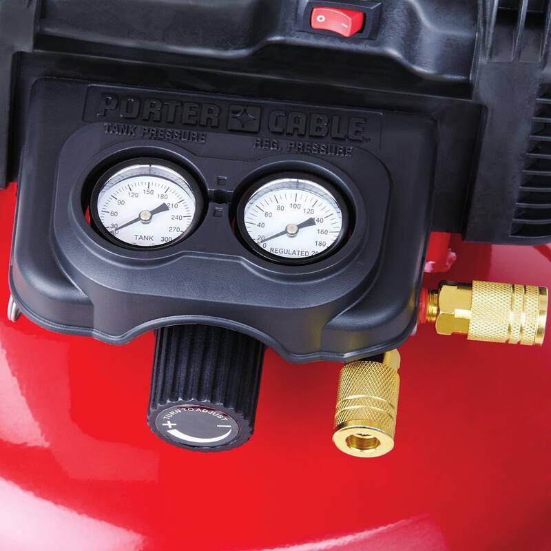 Porter-Cable 6 Gal. 150 PSI Portable Electric Air Compressor, 18-Gauge Brad Nailer and 18-Gauge Brad Nails (900 per Box) - PCFP12236BN18PP