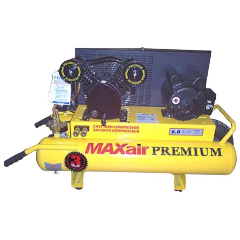 Maxair Wheelbarrow, 8-Gal. Portable, Dual Volt 120/240-Volt Electric Air Compressor - TT318E-DV-MAP