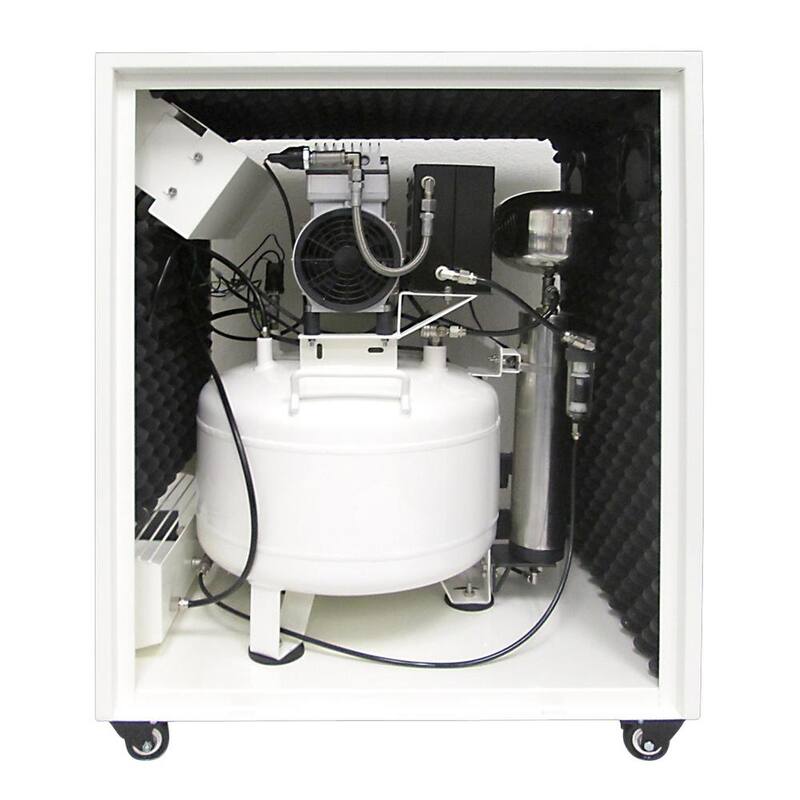 California Air Tools 8 Gal. 1 HP Ultra-Quiet and Oil-Free Air Compressor with Air Dryer, Sound Proof Cabin and Auto Drain - 8010DSPCAD