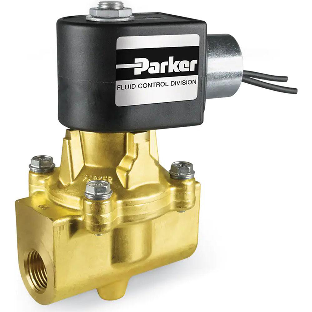 Parker Solenoid Valve: 2-Way & 2-Position, 3/8" Port - 20LC06TN7C7B