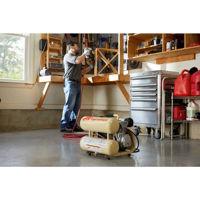 Ingersoll Rand Reciprocating 4 Gal. 2 HP Portable Electric Twin Stack Air Compressor - P1IU-A9