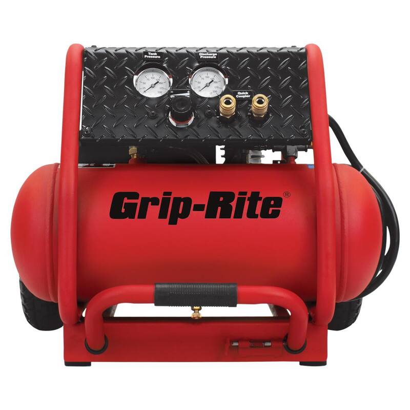 Grip-Rite 4-Gal. Ultra Quiet Single Tank Wheeled Portable Compressor - GR2540LR