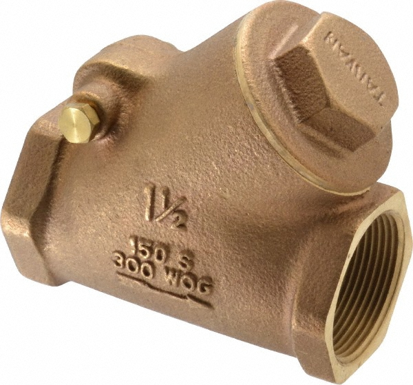 Conbraco 1/2 Thread, 175 psi WOG Rating, Bronze Dual Check Backflow Preventer Valve - 4ALF4A33AM