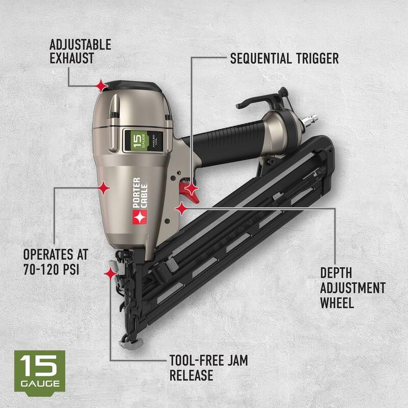 Porter-Cable 6 Gal. 150 PSI Portable Electric Air Compressor and 15-Gauge Pneumatic 2-1/2 in. Angled Finish Nailer - DA250CC2002