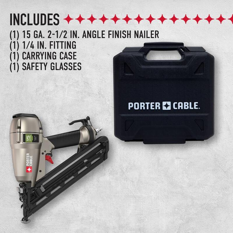 Porter-Cable 6 Gal. 150 PSI Portable Electric Air Compressor and 15-Gauge Pneumatic 2-1/2 in. Angled Finish Nailer - DA250CC2002