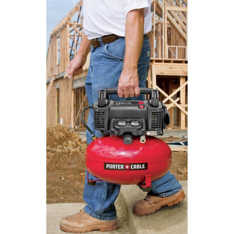 Porter-Cable 6 Gal. 150 PSI Portable Electric Air Compressor and 15-Gauge Pneumatic 2-1/2 in. Angled Finish Nailer - DA250CC2002
