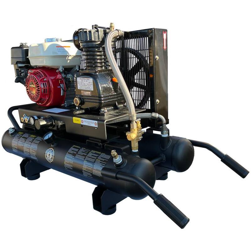 Unbranded Industrial Gold 10 Gal. 5.5 HP Honda Portable Low RPM 125 PSI Electric Air Compressor with Quiet Operation - P55HG11