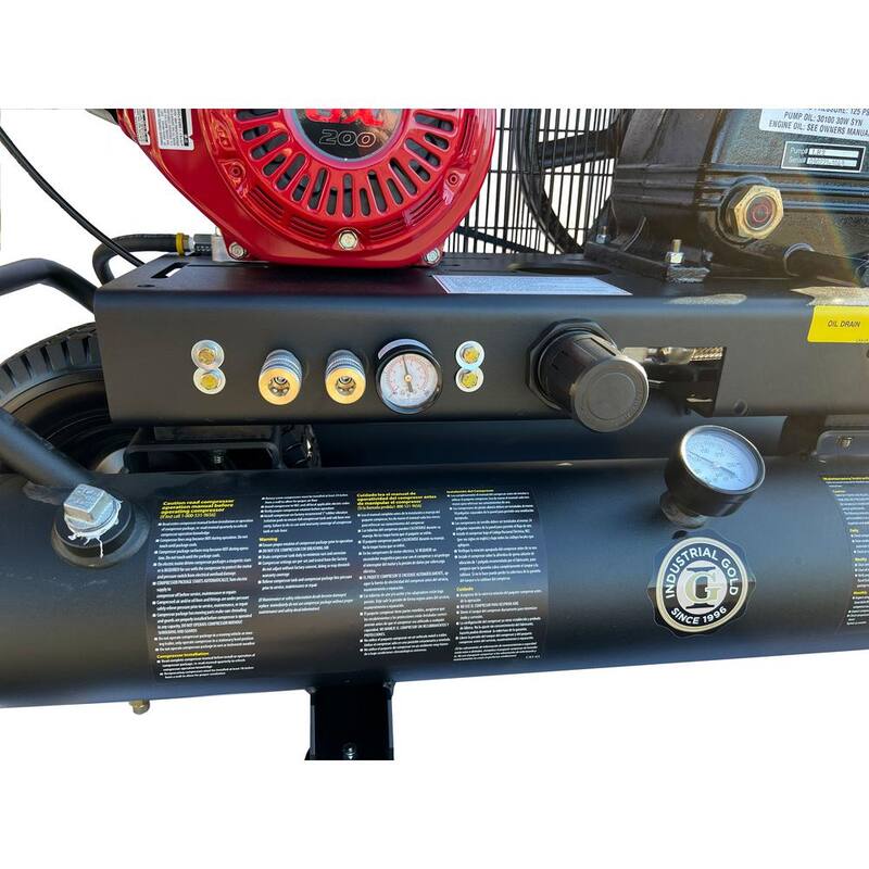 Unbranded Industrial Gold 10 Gal. 5.5 HP Honda Portable Low RPM 125 PSI Electric Air Compressor with Quiet Operation - P55HG11