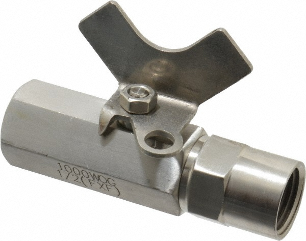Midwest Control Miniature Manual Ball Valve: 1/2" Pipe, Reduced Port - MSFF-50