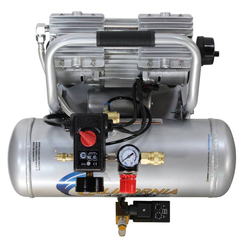 California Air Tools 2010ALFCAD Ultra Quiet Oil-Free 1.0 Hp 2.0 Gal. 125 PSI Aluminum Tank Electric Air Compressor with Automatic Drain Valve - CAT-2010ALFCAD