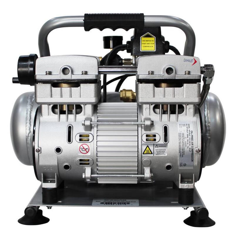 California Air Tools 2010ALFCAD Ultra Quiet Oil-Free 1.0 Hp 2.0 Gal. 125 PSI Aluminum Tank Electric Air Compressor with Automatic Drain Valve - CAT-2010ALFCAD
