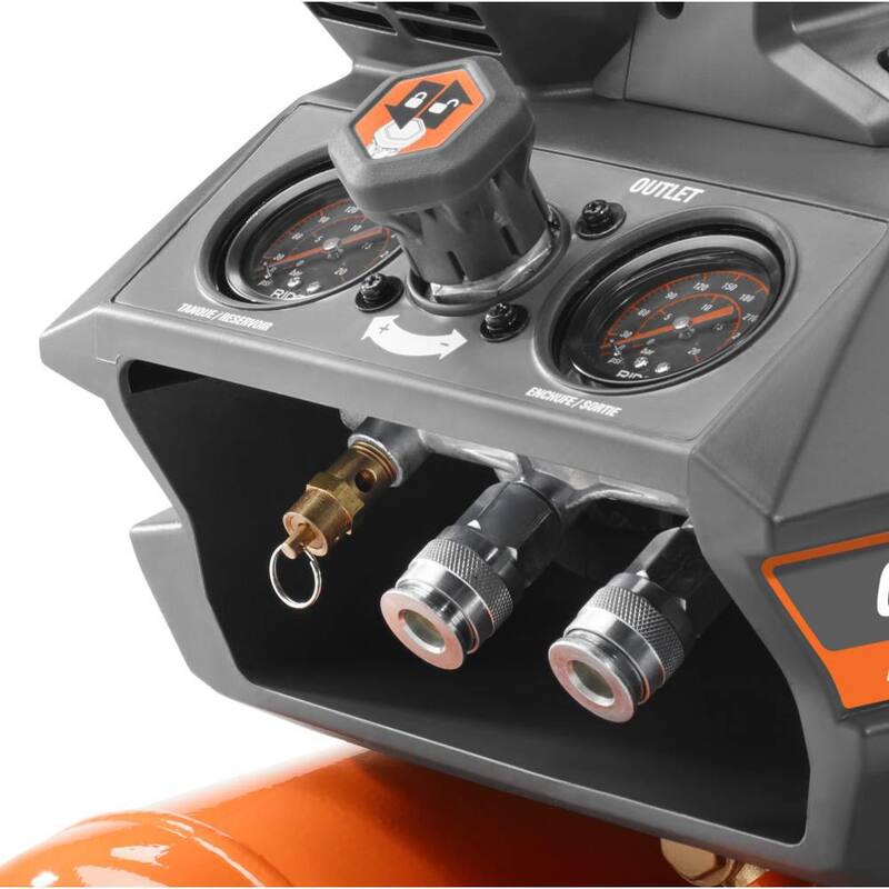 RIDGID 4.5 Gal. Portable Electric Strong Start Air Compressor with 21° 3-1/2 in. Round-Head Framing Nailer - OF45200-350RHF