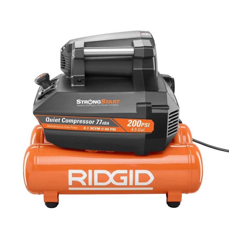 RIDGID 4.5 Gal. Portable Electric Strong Start Air Compressor with 21° 3-1/2 in. Round-Head Framing Nailer - OF45200-350RHF
