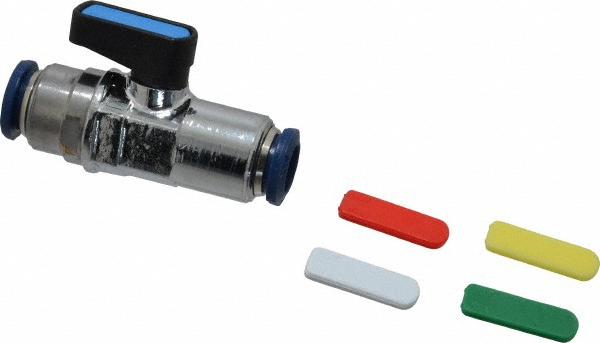 Midwest Control Miniature Manual Ball Valve: 3/8" Pipe, Full Port, Brass - DCMV-38