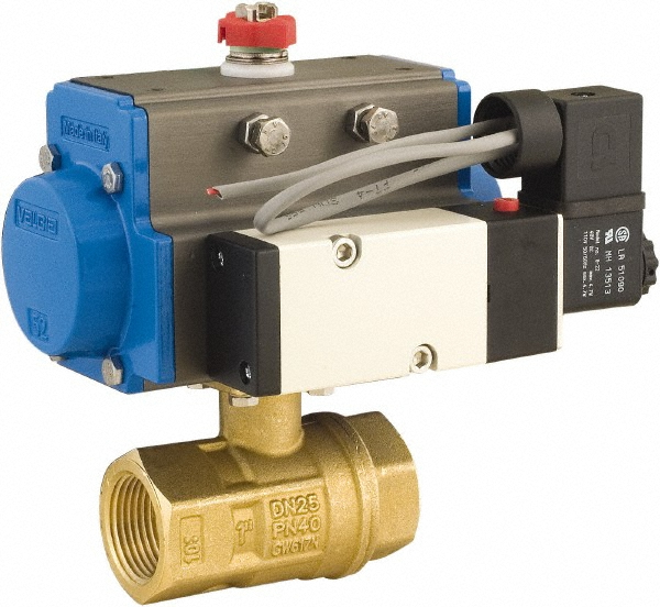 BONOMI Motorized Automatic Ball Valve: 1" Pipe, Lead Free Brass - 8E064LF-003 1