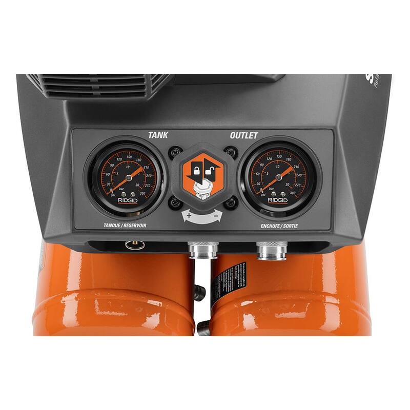 RIDGID 4.5 Gal. Portable Electric Quiet Air Compressor with 21-Degree 3-1/2 in. Round Head Framing Nailer - OF45200SS-R350RHF
