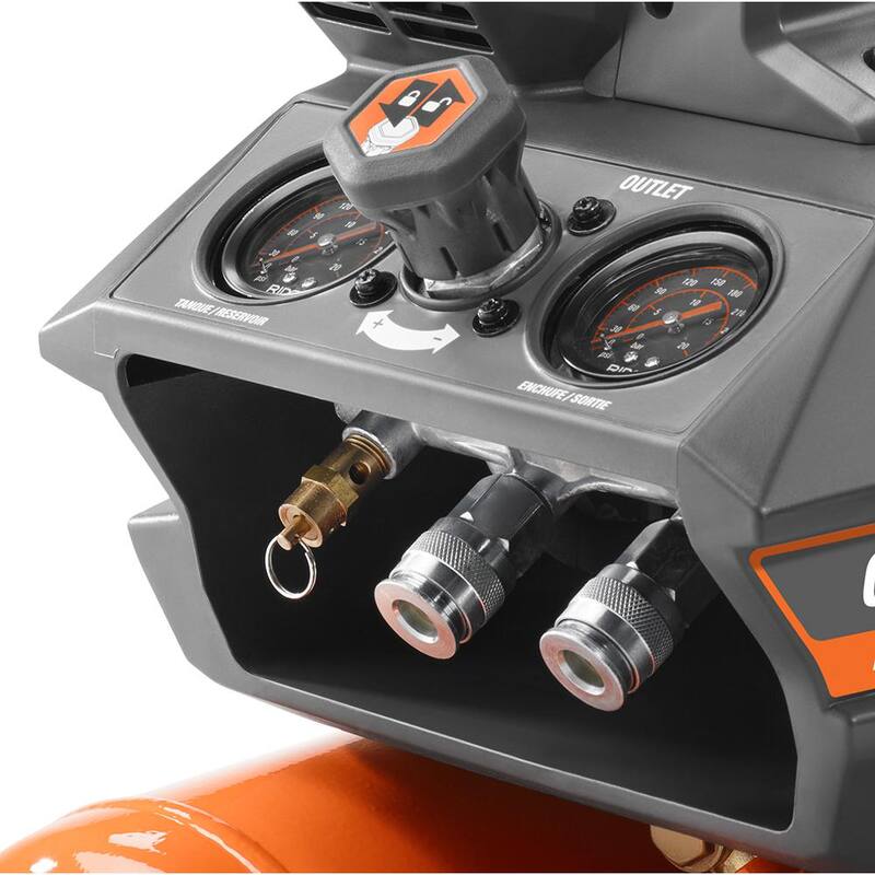 RIDGID 4.5 Gal. Portable Electric Quiet Air Compressor with 21-Degree 3-1/2 in. Round Head Framing Nailer - OF45200SS-R350RHF