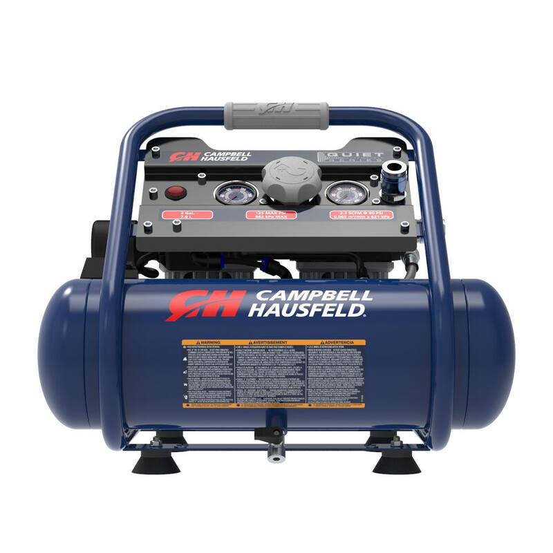 Campbell Hausfeld Quiet 2HP 2 Gal. 125PSI, Electric Oil-Free Portable Single Stage Air Compressor MAX 2.2 SCFM at 90PSI, 3.2 SCFM at 40PSI - DC020500