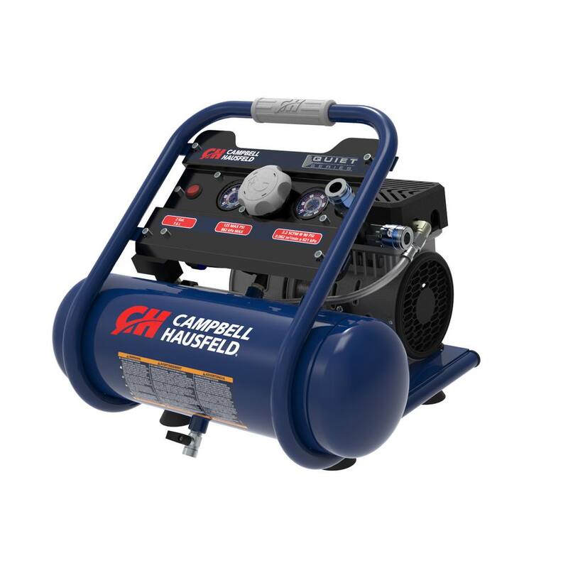 Campbell Hausfeld Quiet 2HP 2 Gal. 125PSI, Electric Oil-Free Portable Single Stage Air Compressor MAX 2.2 SCFM at 90PSI, 3.2 SCFM at 40PSI - DC020500